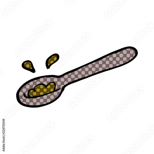 cartoon doodle ladle of food