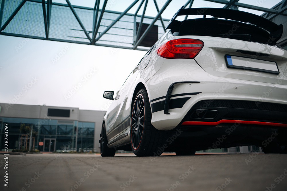 Modern hatchback car rear view sport tuning Modern hatchback car rear view sport tuning