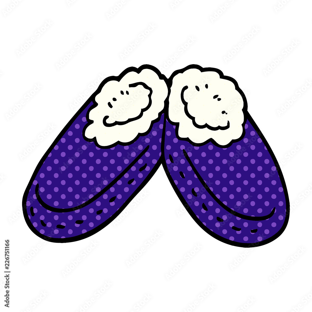 cartoon doodle purple slippers