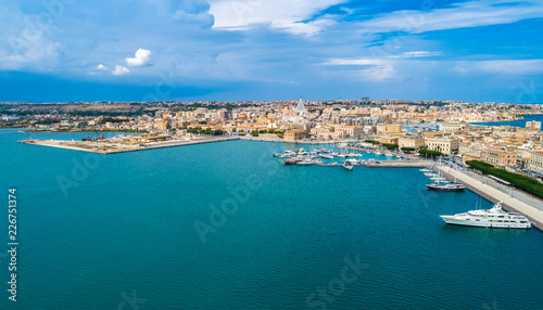 Aerial. Ortigia a small island which is the historical centre of the city of Syracuse, Sicily. Italy. © mariusltu