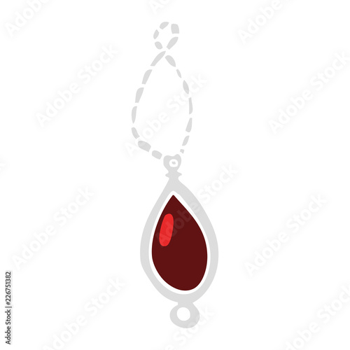 flat color illustration of a cartoon red pendant