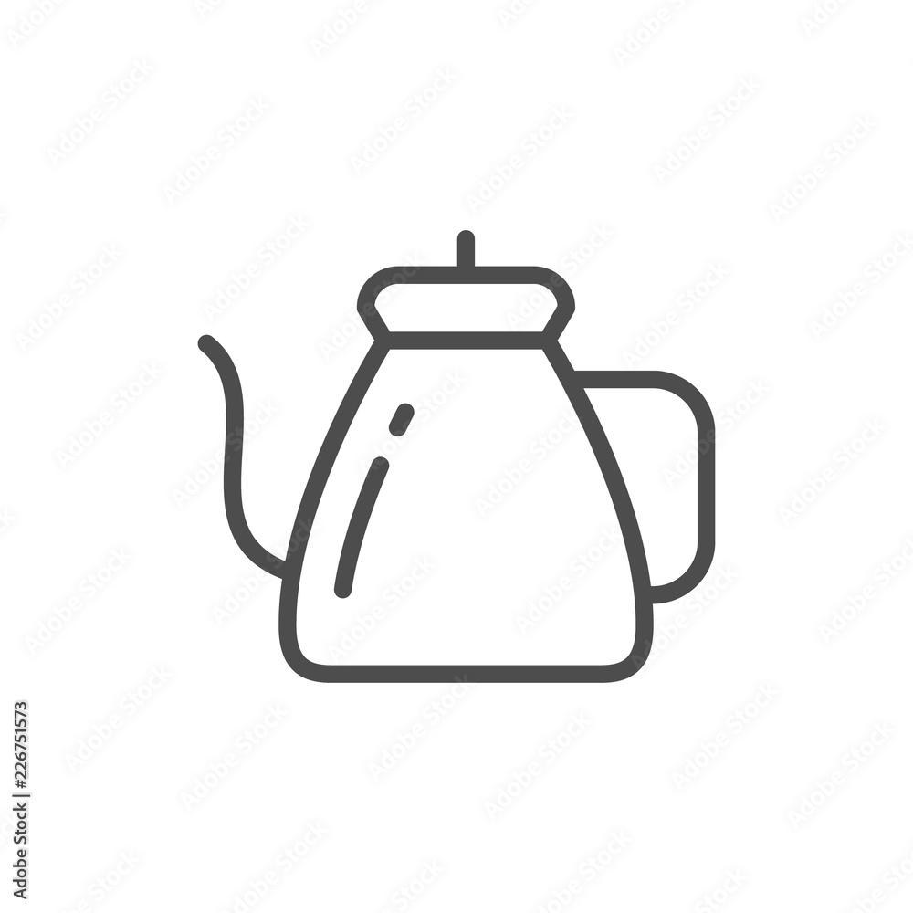 Obraz premium Coffee kettle line icon