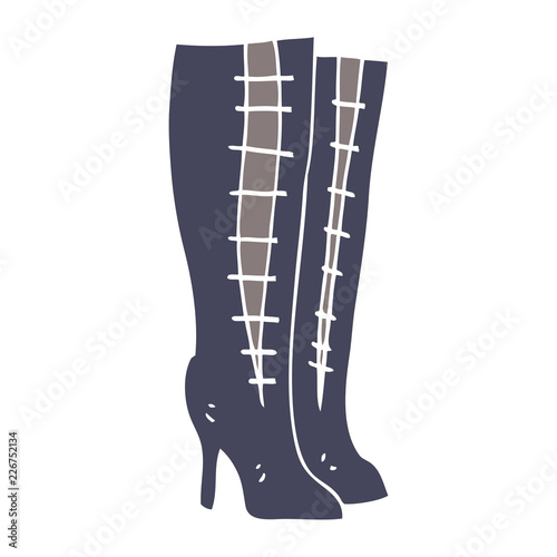 flat color illustration of a cartoon high boots