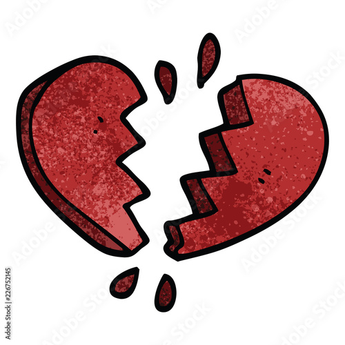 cartoon doodle broken heart