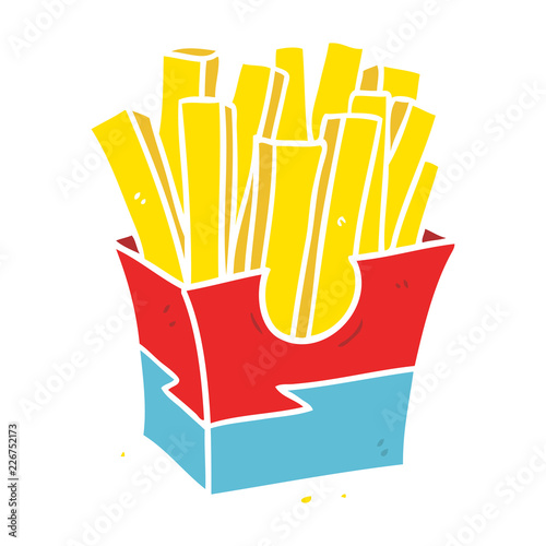 flat color style cartoon junk food fries