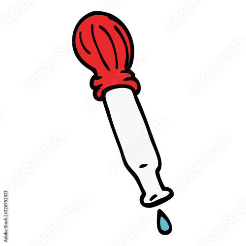 cartoon doodle dripping pipette
