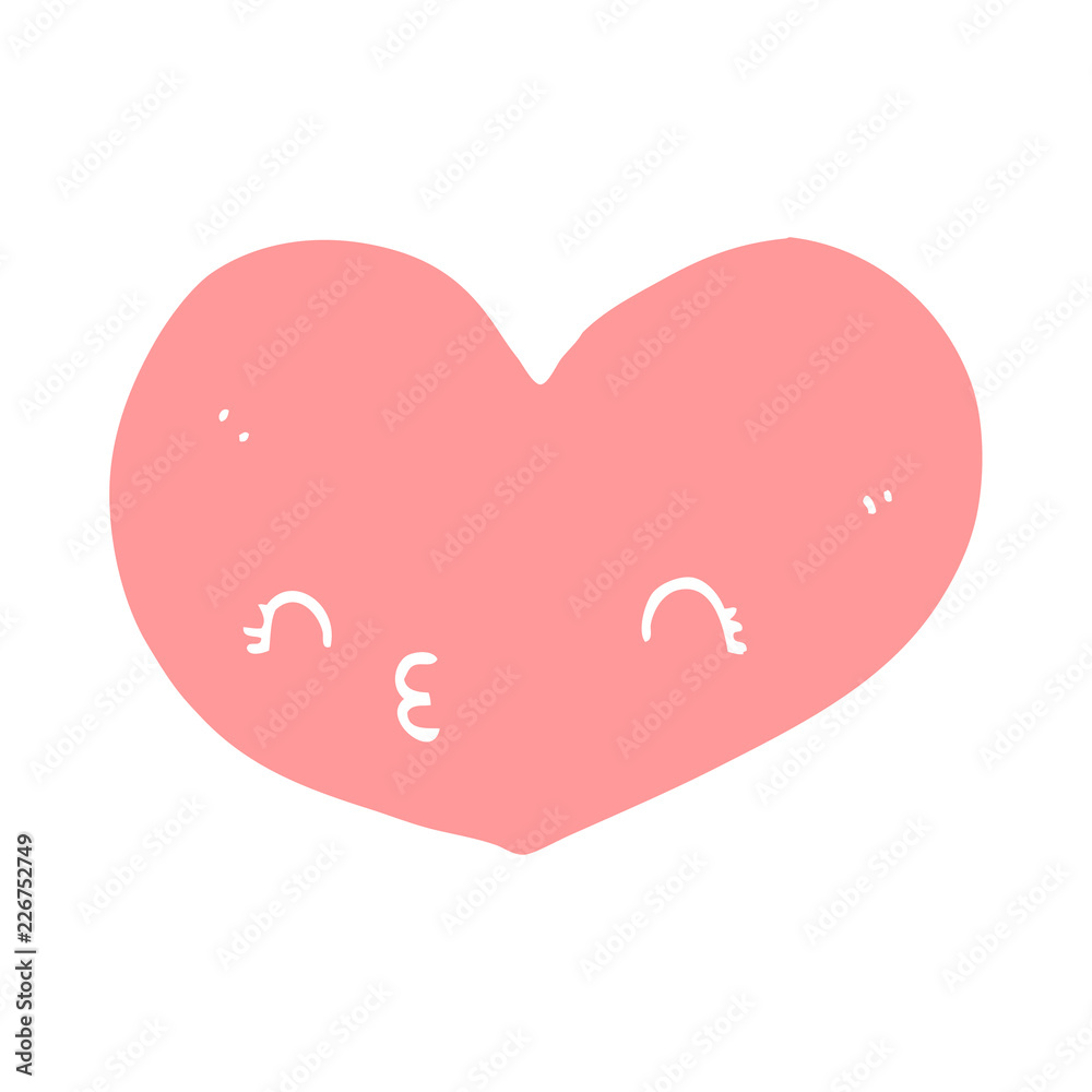 flat color style cartoon heart with face flat color style cartoon heart with face