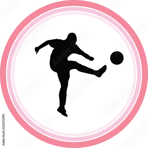 soccer women silhouette. girl player vector