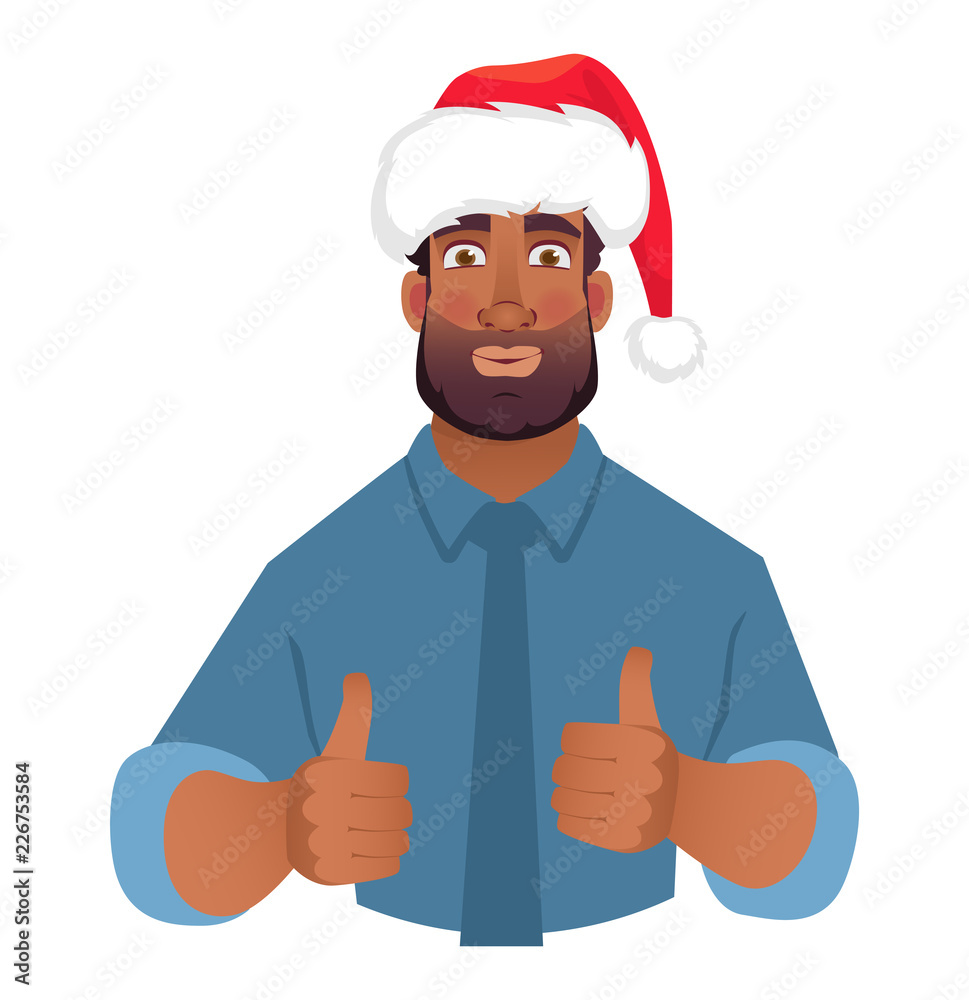 African man in hat showing thumbs up African man in hat showing thumbs up