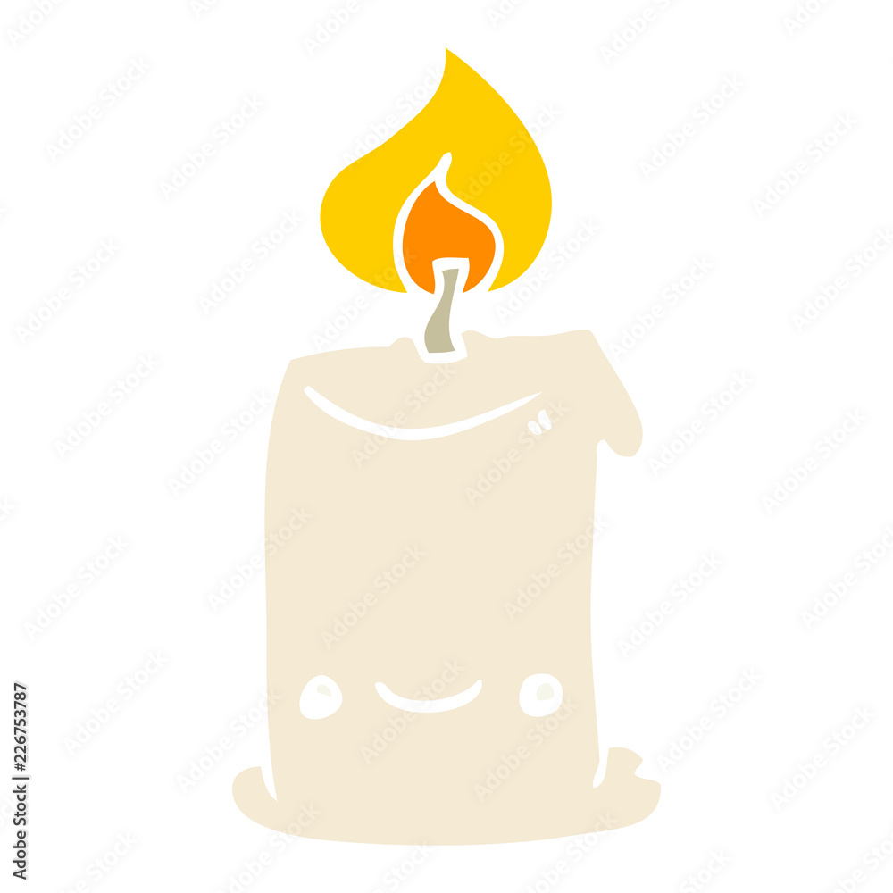 flat color style cartoon candle flat color style cartoon candle