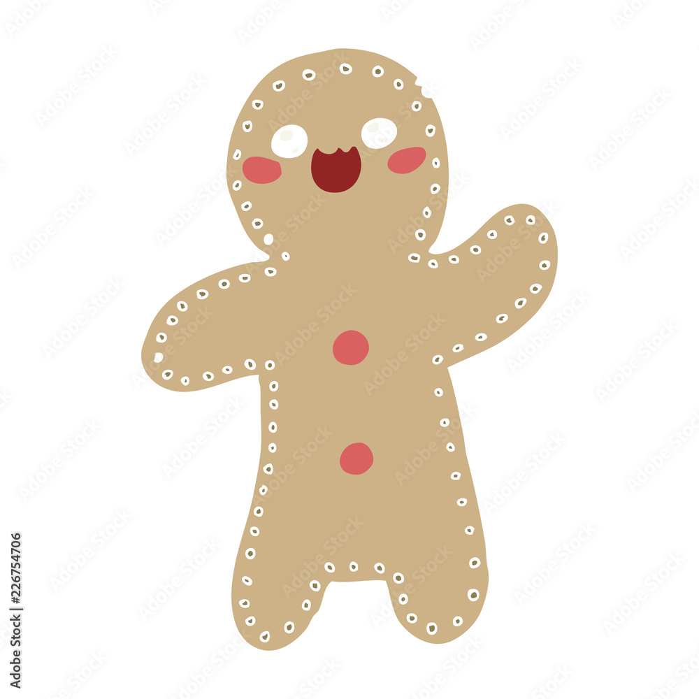 flat color style cartoon gingerbread man flat color style cartoon gingerbread man