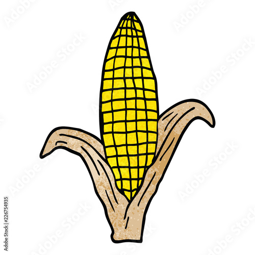 cartoon doodle corn on cob