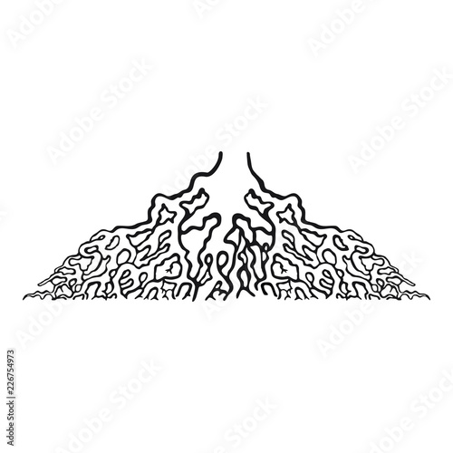 tree natural symbol on white background roots only black