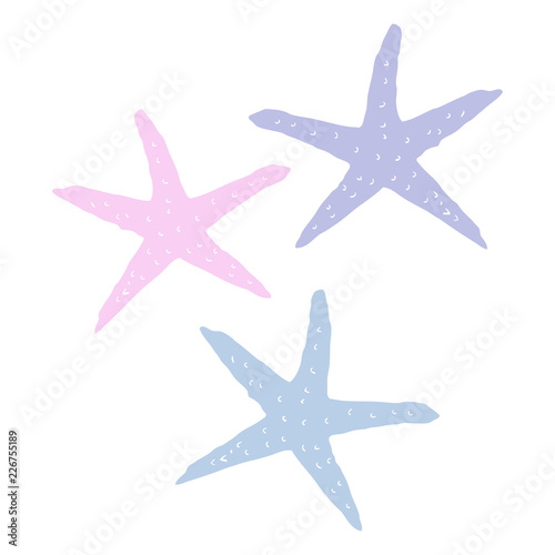 flat color illustration of a cartoon starfish