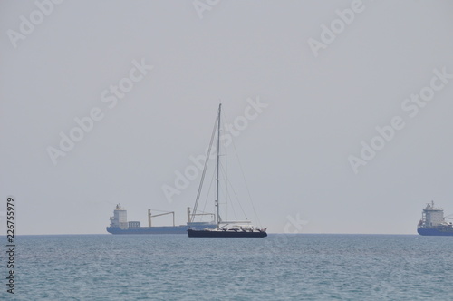 The beautiful Luxury yacht in open sea © Maristos