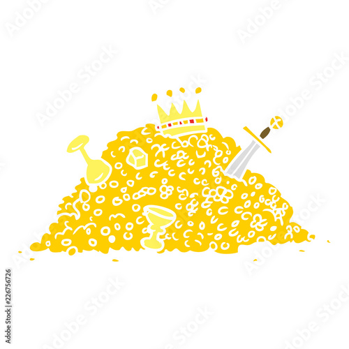 flat color style cartoon ple of treasure