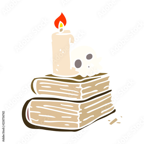 cartoon doodle spooky old spell books