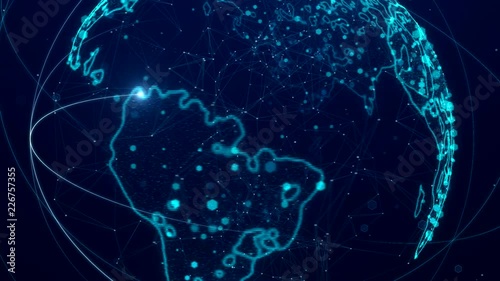 Hi-Tech Global Connection Lines Background