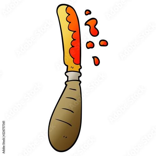 cartoon doodle jam spreading knife