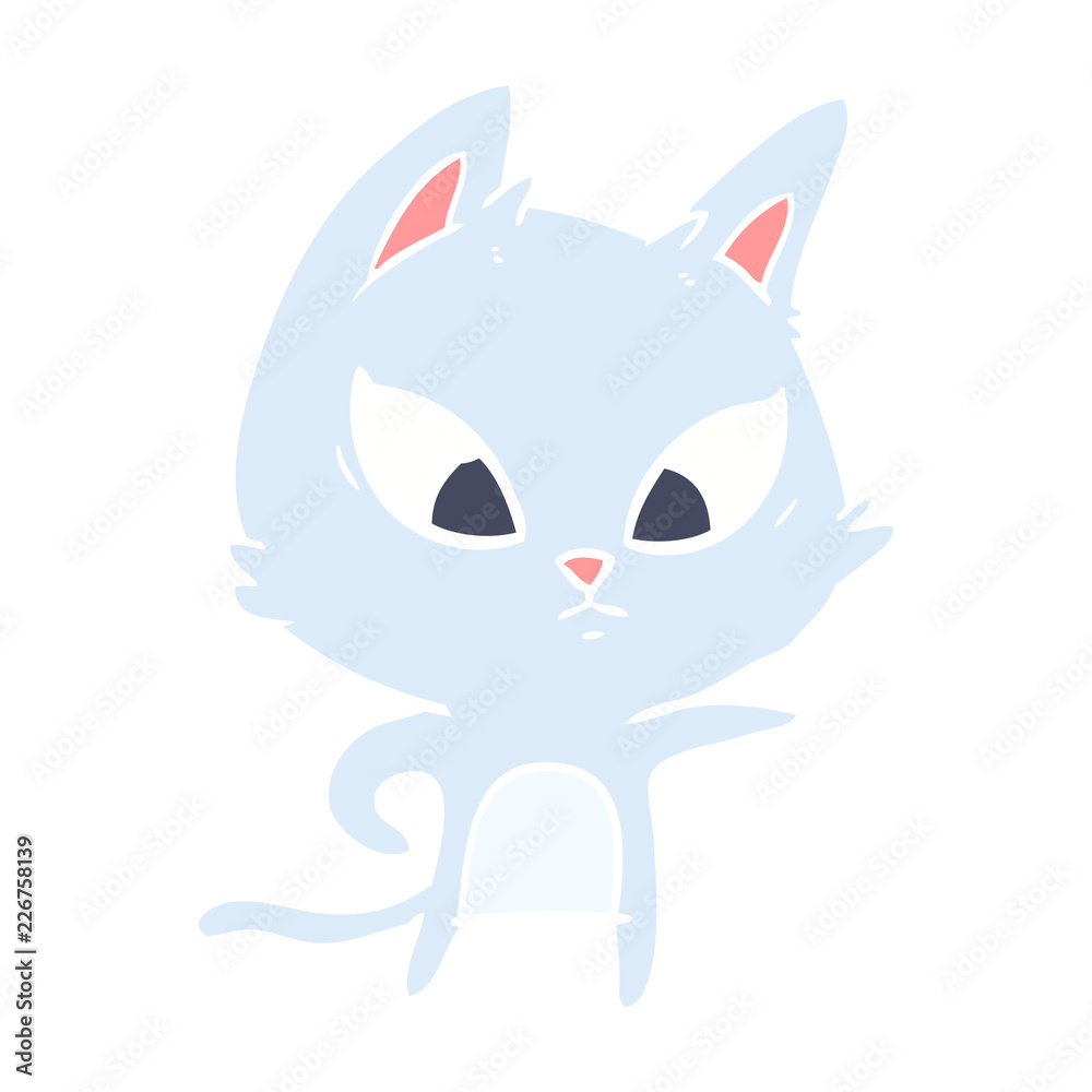 confused flat color style cartoon cat confused flat color style cartoon cat