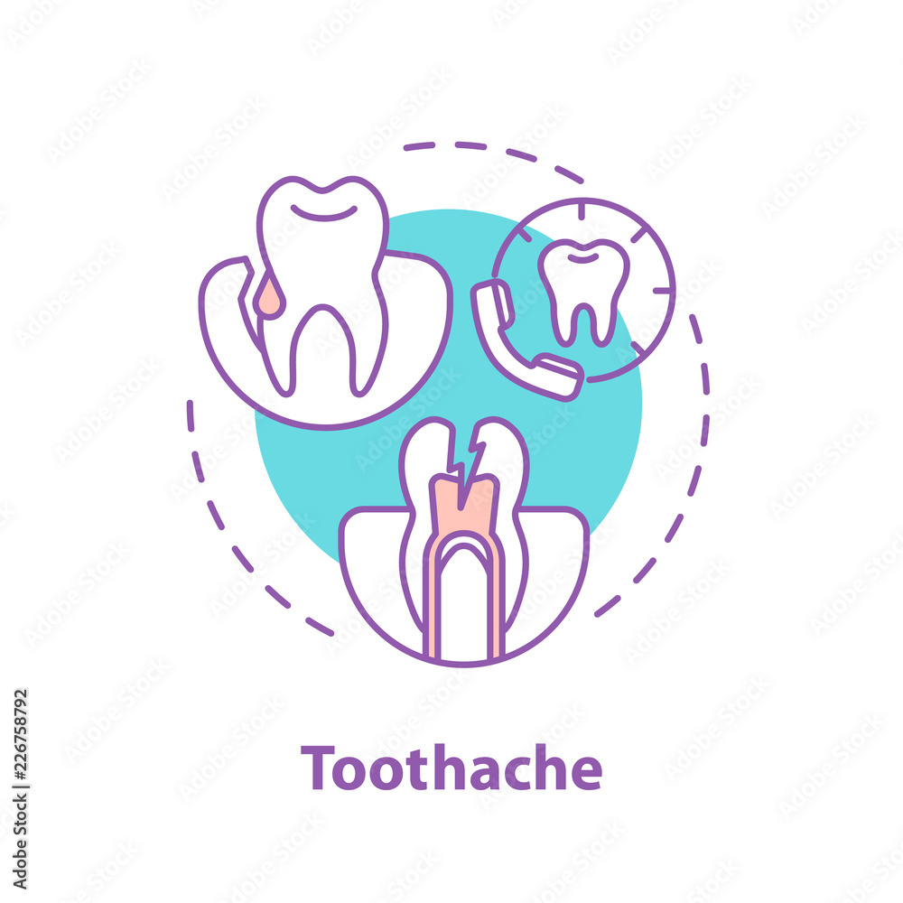 Toothache concept icon
