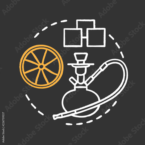 Hookah bar chalk concept icon