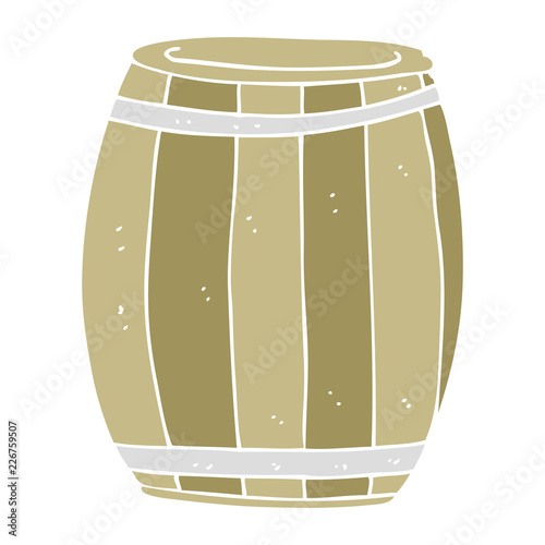 flat color illustration of a cartoon barrel