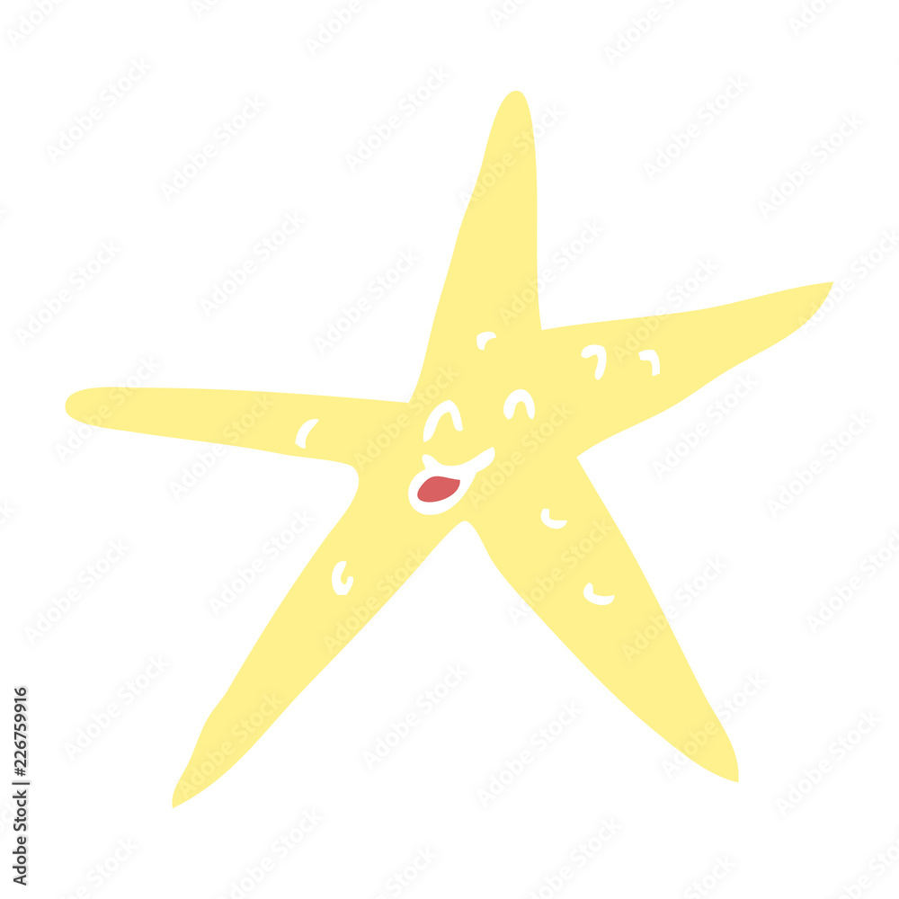 cartoon doodle star fish