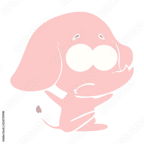 flat color style cartoon unsure elephant