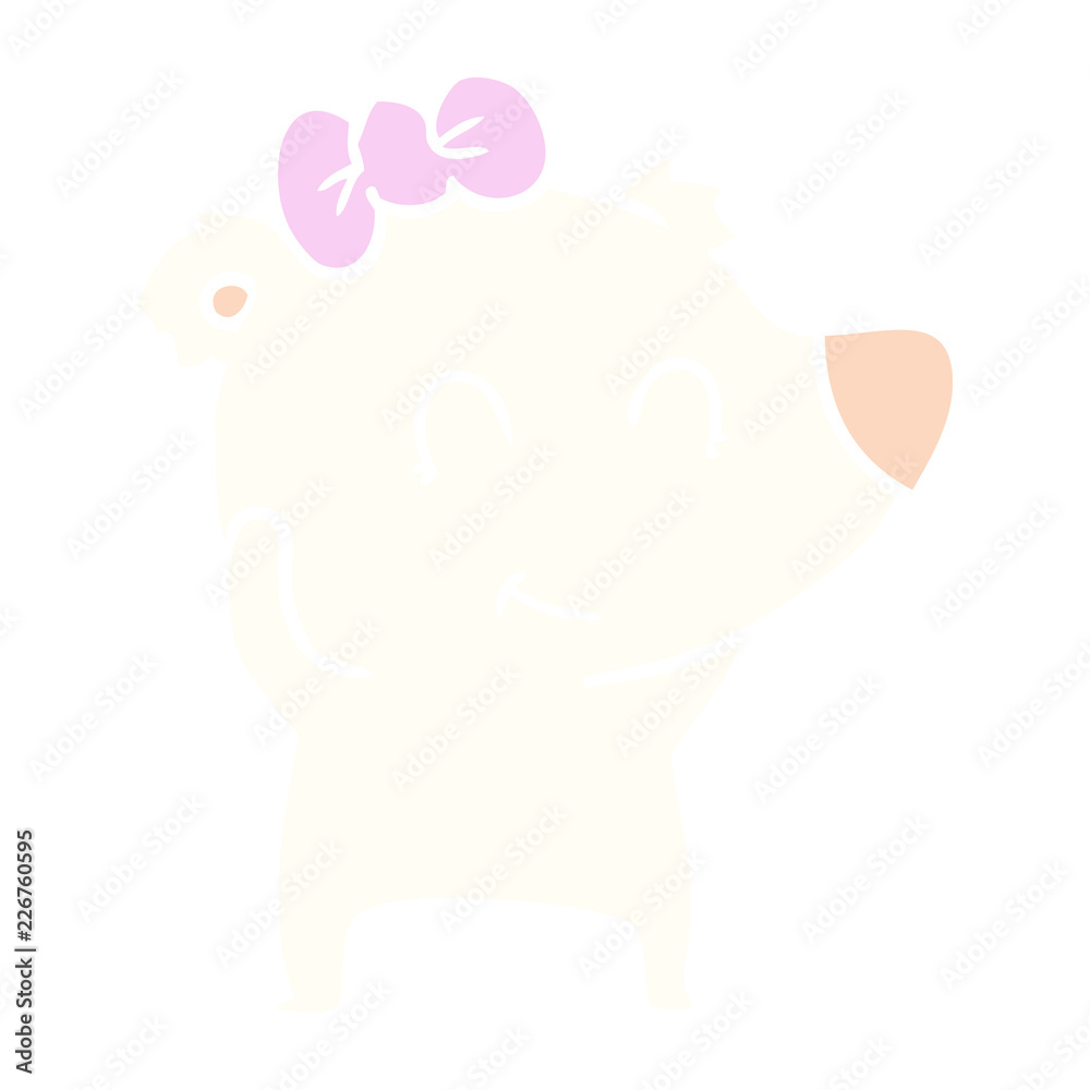 Fototapeta premium female polar bear flat color style cartoon