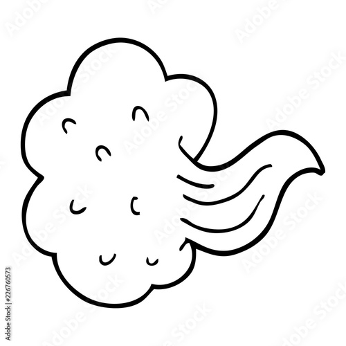 line drawing cartoon whooshing cloud