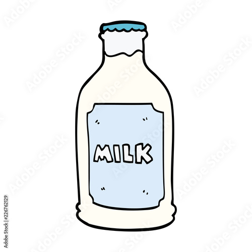 cartoon doodle milk bottle