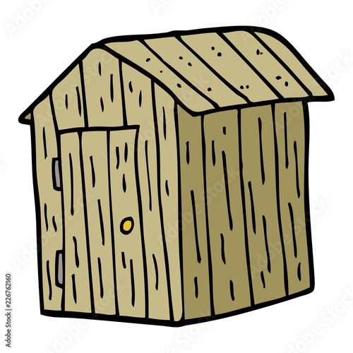 cartoon doodle wooden shed