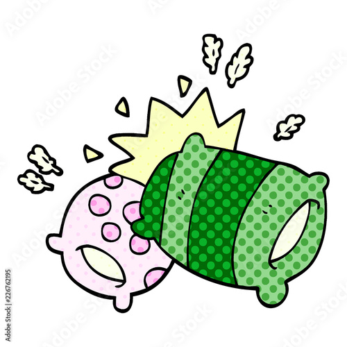 cartoon doodle pillows