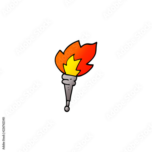 cartoon doodle flaming torch