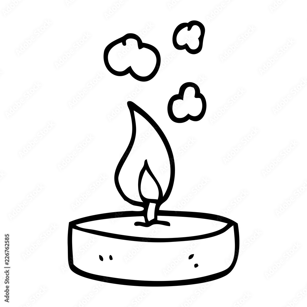 line drawing cartoon small candle Stock Vector | Adobe Stock