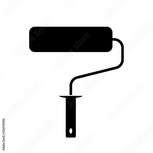 Paint roller icon, logo on white background