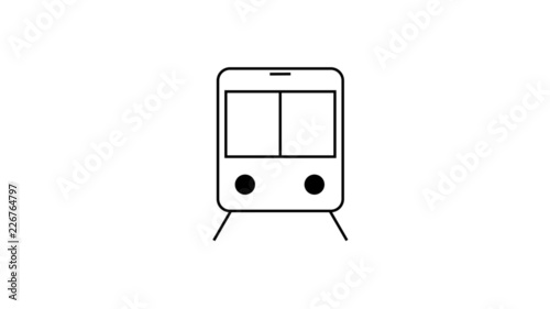 tram icon on rails