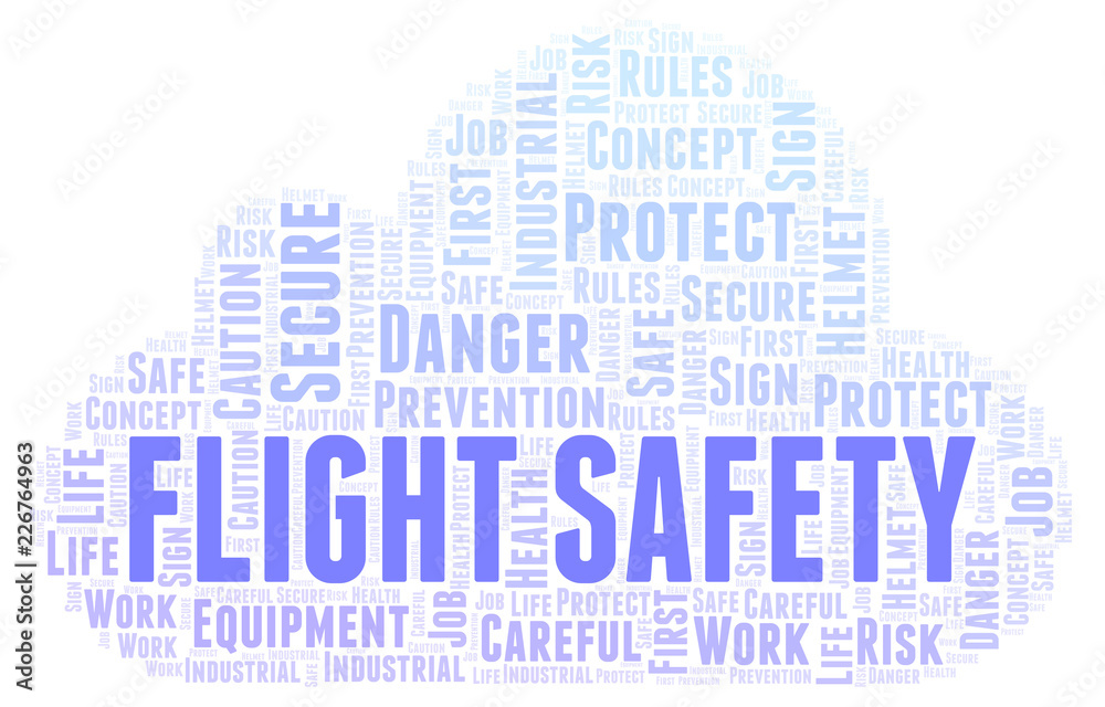 Obraz premium Flight Safety word cloud.