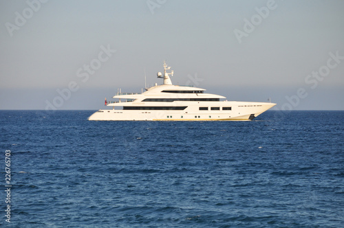 The beautiful Luxury yacht in open sea