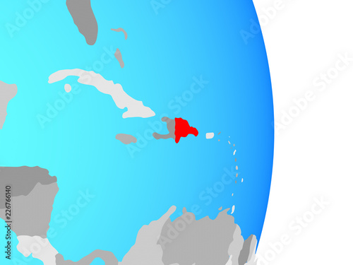 Dominican Republic on simple political globe.