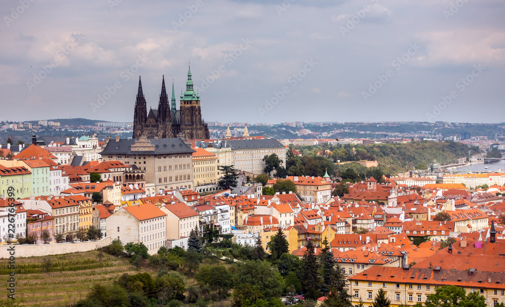 Prague Castle, President Residence, the city view from above