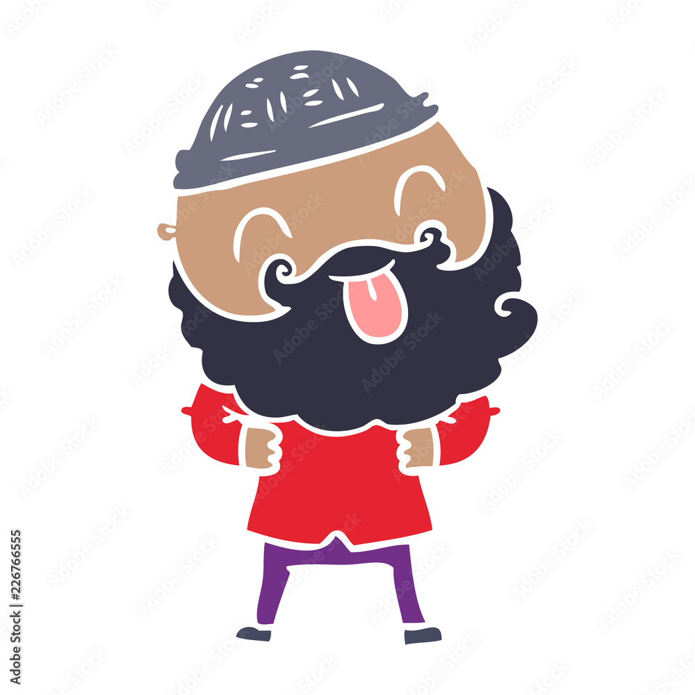 man with beard sticking out tongue