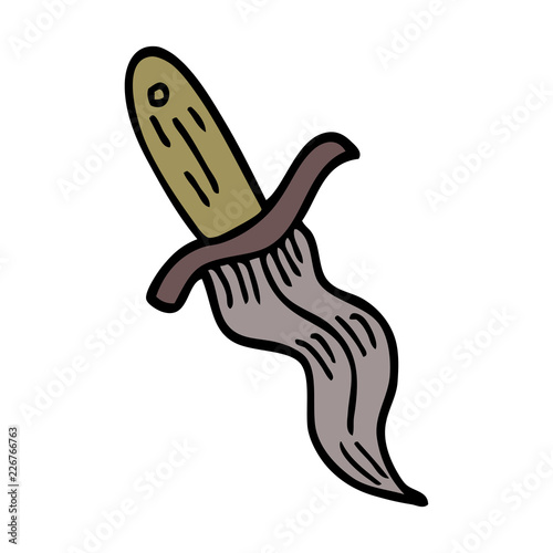 cartoon doodle tattoo dagger symbol