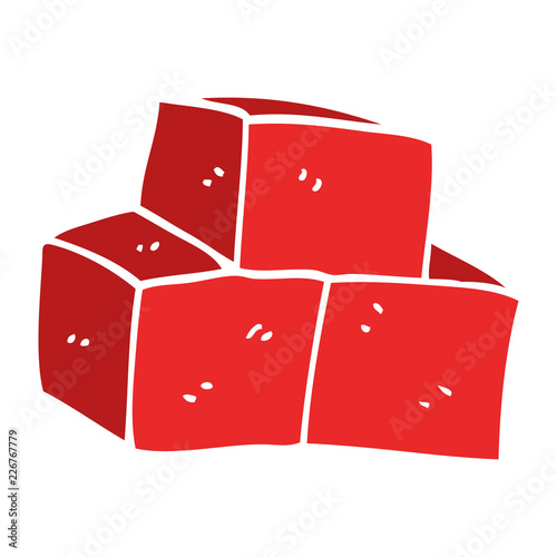 cartoon doodle stacked bricks