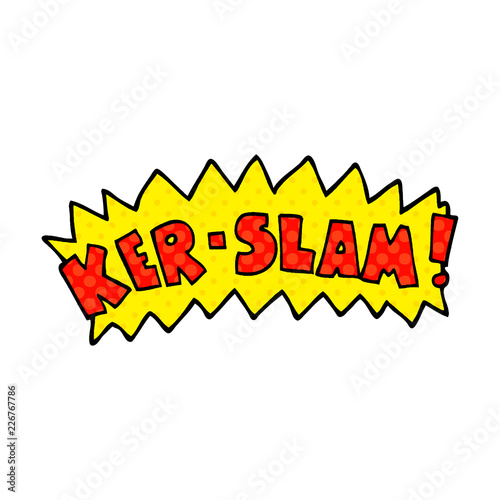 cartoon doodle word ker-slam