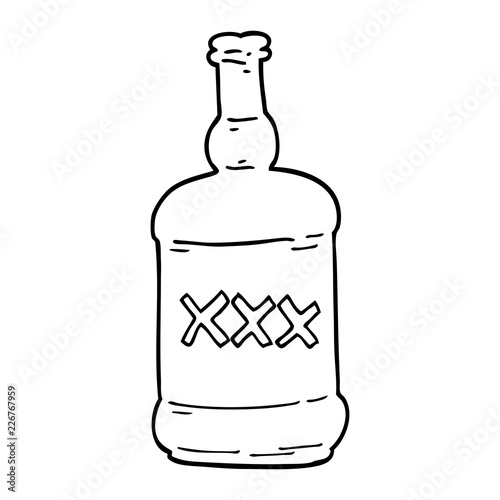 line drawing cartoon spirits bottle