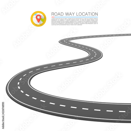 The road goes into the horizon. Vector illustration