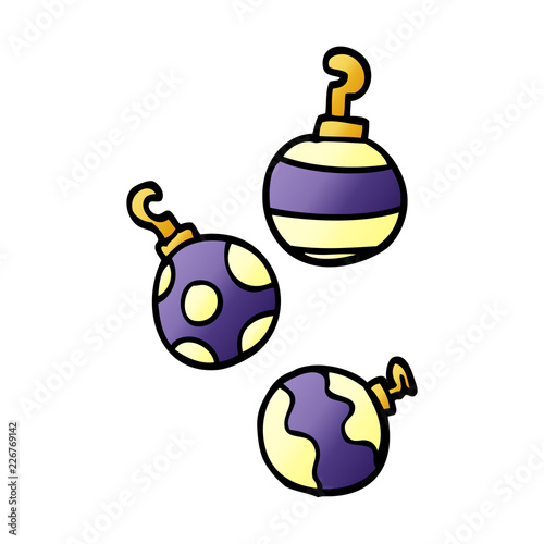 cartoon doodle xmas baubles