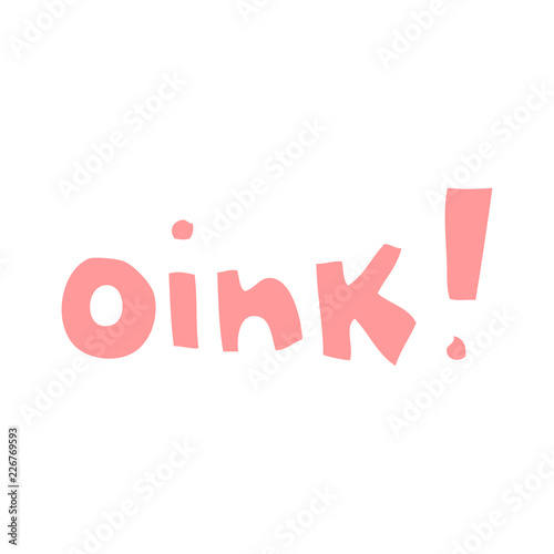 flat color style cartoon word oink photo
